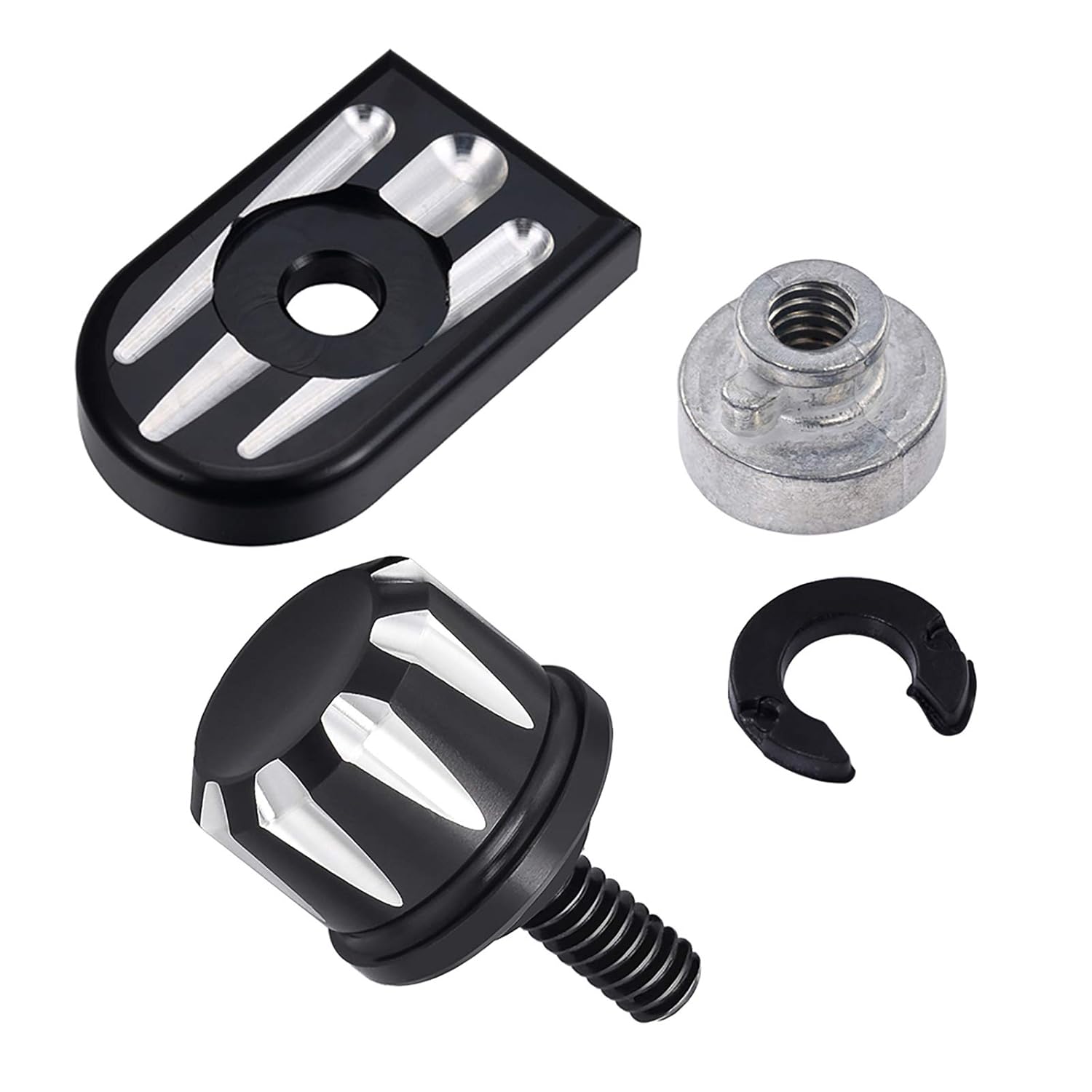 

Amazicha Black Stainless Steel Fender Rear Seat Bolt Nut Tab Screw Mount Knob Cover 1/4 -20 Thread Compatible for Harley Davidson Sportster Softail