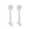 Female Temperament Simple and Literary Small Flower Earrings Sakura Long Tassel Versatile Earrings