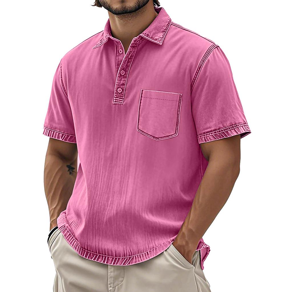 Men's Vintage Button Down Bowling Shirts Short Sleeve Summer Beach Shirt