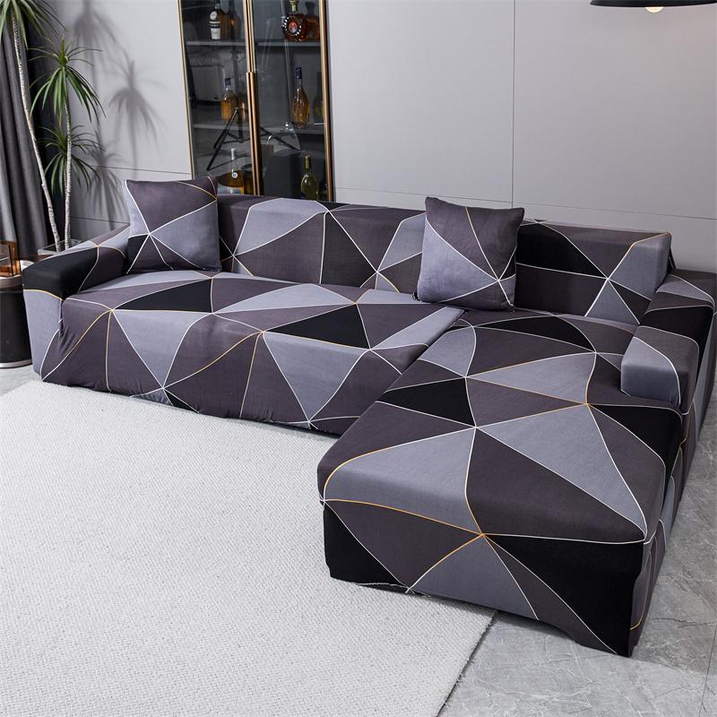 Geometric Sofa Covers For Living Roomastic Corner Couch Cover Sectional Corner L Shaped Chaise Longue Slipcover Funda De Sofá