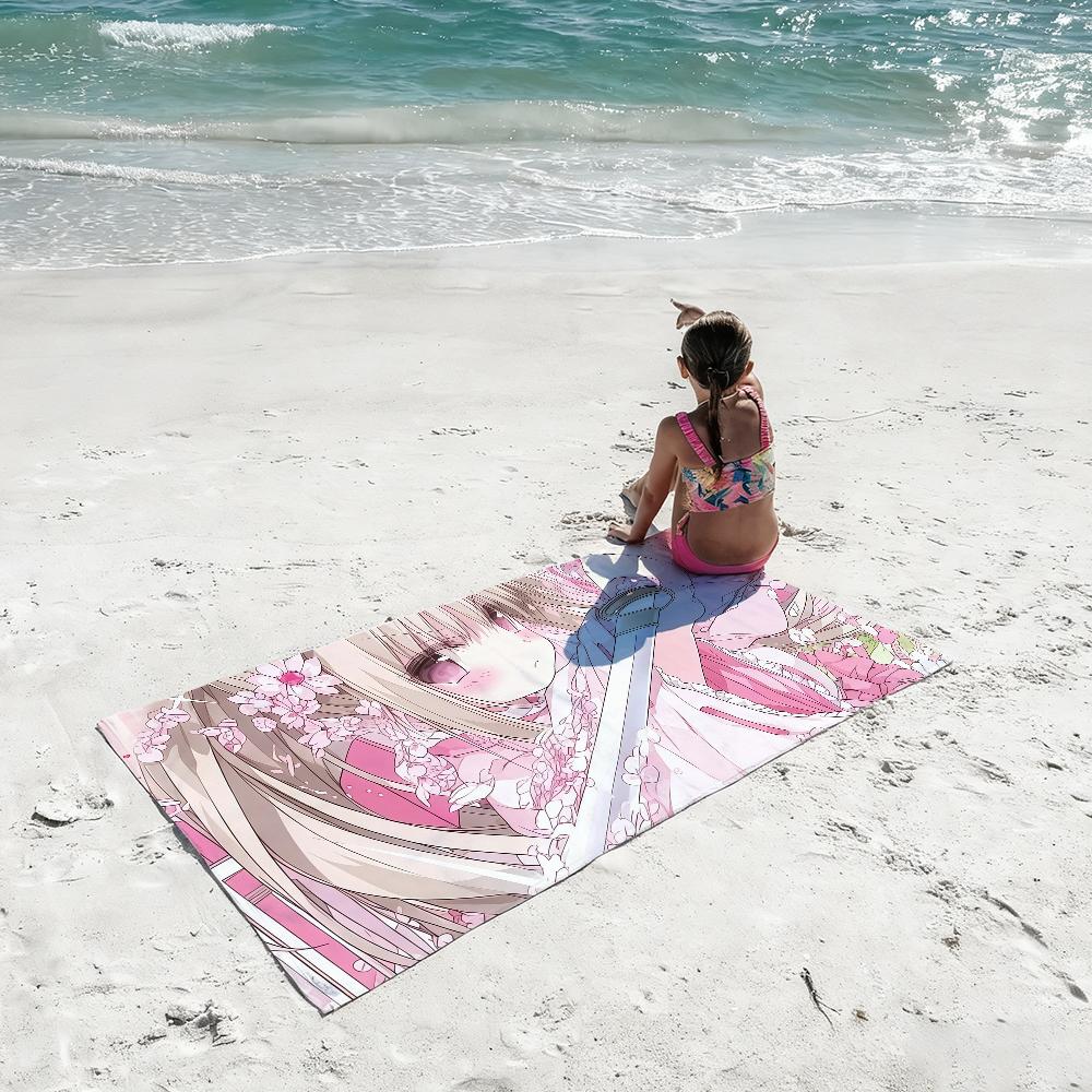 Anime PinkAngel-style Girls Chobits Towel Quick Drying Beach Towels Are Suitable For Swimming Pools Camping Yoga And The Gym