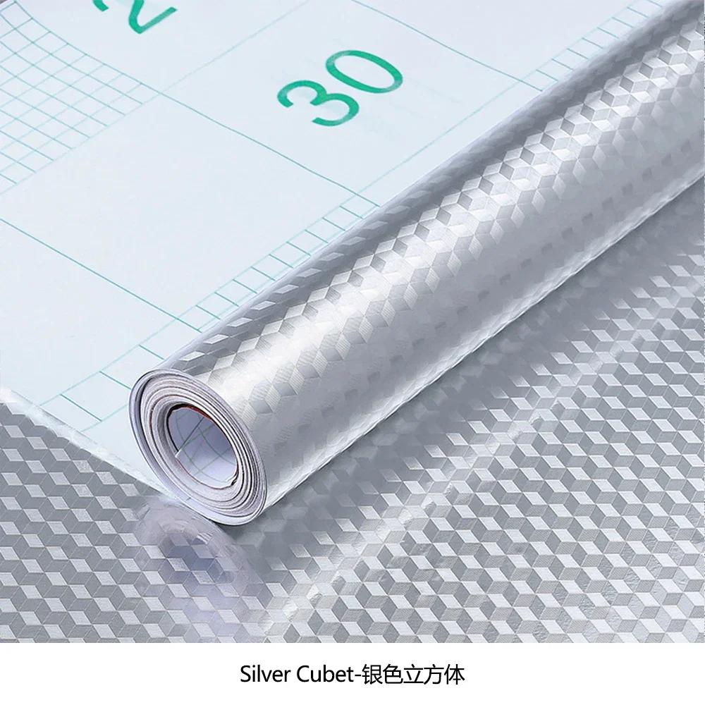 

Кухонная маслостойкая самоклеящаяся бумага для шкафа, алюминиевая фольга, водонепроницаемая, для стола, отремонтированные самоклеящиеся обои 2mx40cm