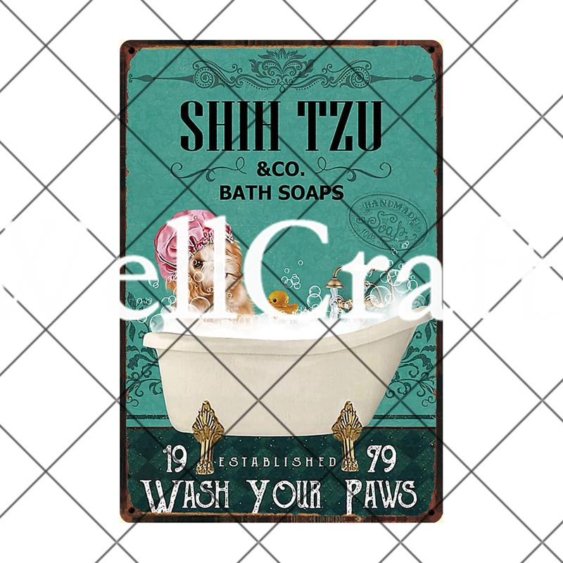 [ Wellcraft ] Pet Shih Tzu Dog You Are My Sunshine Beer Bath Shop Art Metal Tin Sign Wall Poster Iron Painting Pub D-14 20*30 CM