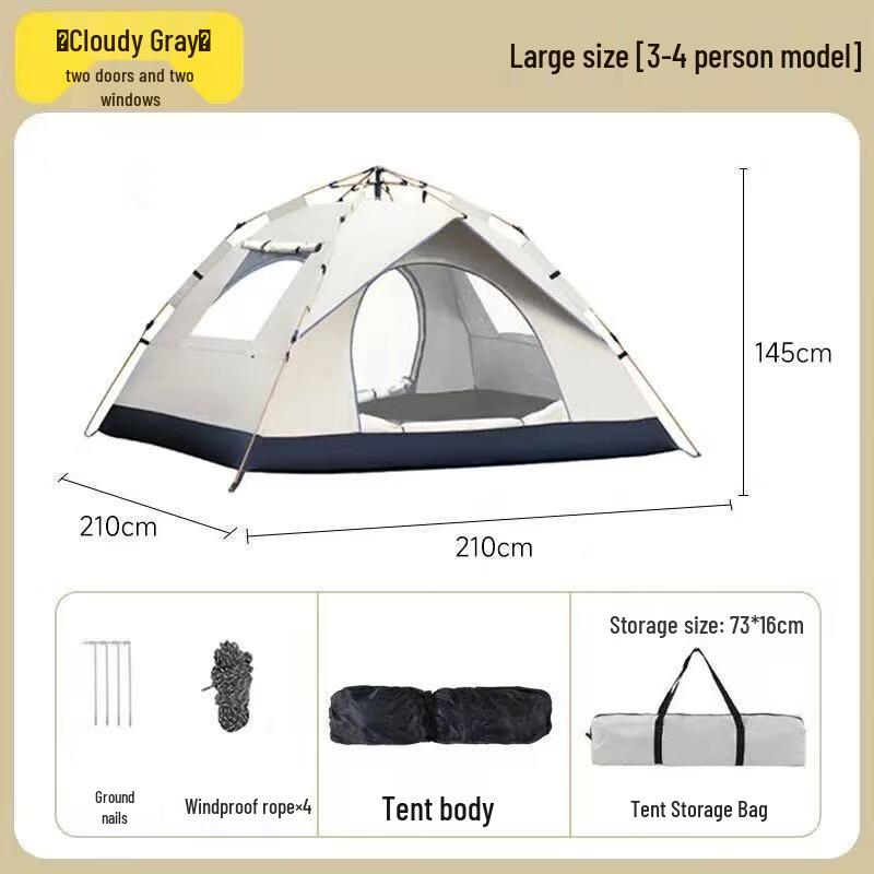 OEING Automatic Pop-Up Outdoor Camping Tent 3-4 Person
