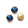 5pcs/lot Stainless Steel Glass Crystal Square Shape Charms Pendants for DIY Necklace Beads Jewelry Making Accessories