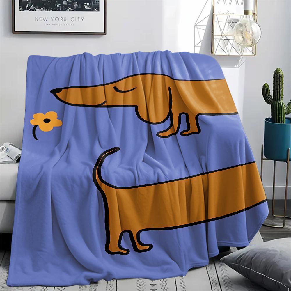 French Bulldog Sausage Dog Print Flannel Blanket,High Quality Comfortable for All Seasons,Home Decor,Warmth and Comfort,Perfect for Christmas Gifts