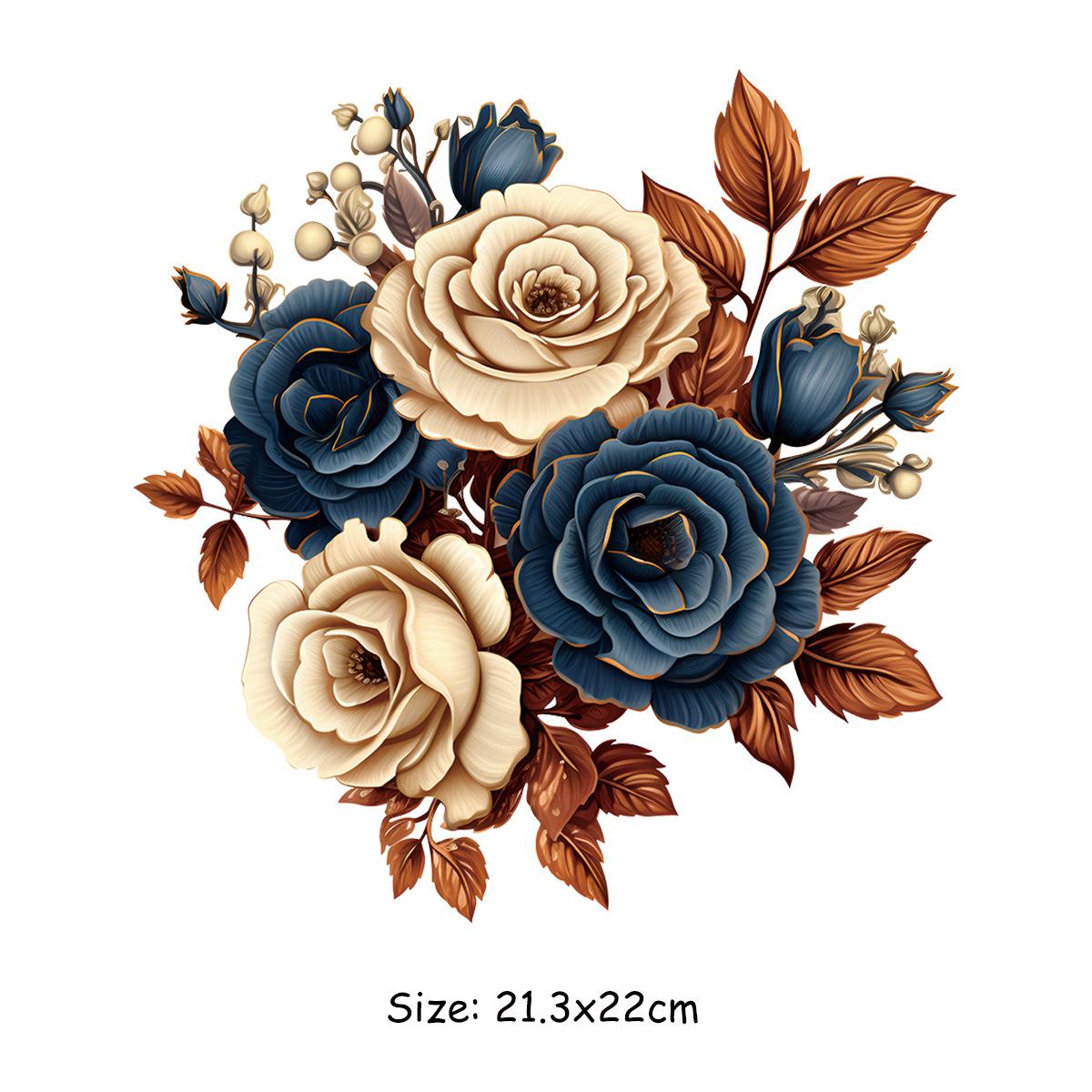 

Термоклеящиеся нашивки для одежды в стиле ретро с цветком, теплопередача, сделай сам, моющиеся, новые аксессуары для одежды, наклейки для одежды