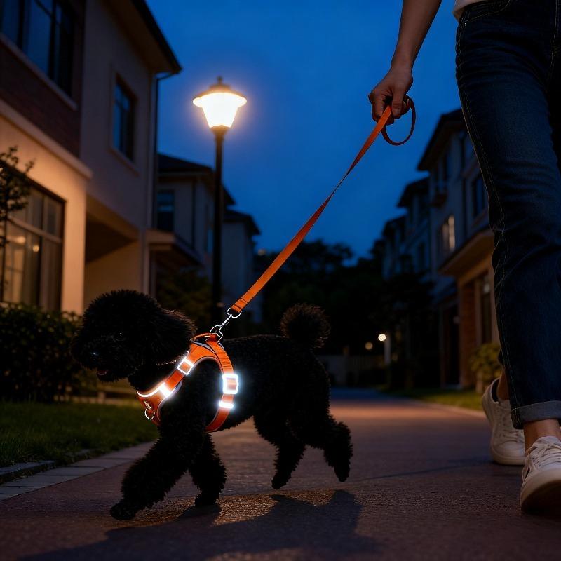 Verstellbares Haustiergeschirr für kleine und mittelgroße Hunde, Outdoor-Geschirr für Katzen und Hunde, Weste, Brustseil-Set, Reflektierend, Atmungsaktiv