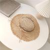 Seaside Vacation Wind Hollow Raffia Beach Hat Women's Big Brim Atmosphere Shading Sun Protection Photo Hat Props