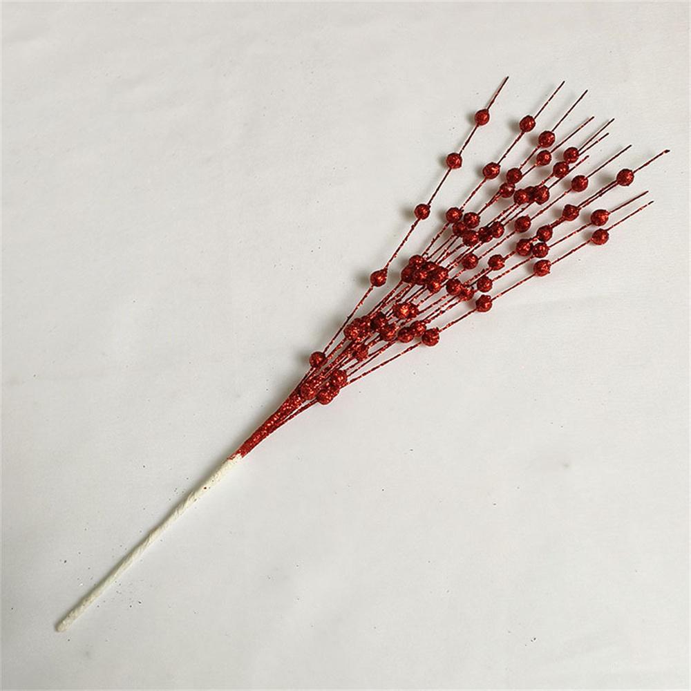 

1 шт. 12 вилок, блестящие ягоды, листья, украшение на рождественскую елку, сушеная ветка, коралловый золотой порошок, цветочный материал, декор для новогодней вечеринки красный