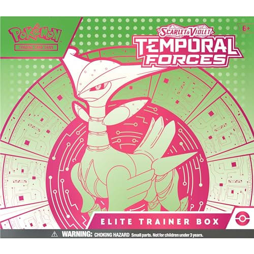 Pok?mon TCG: Scarlet & Violet ? Temporal Force Elite Trainer Box ? Iron Leaf (1 Full Art Iron Spike Promo Card, 9 Boosters & Premium Accessories)