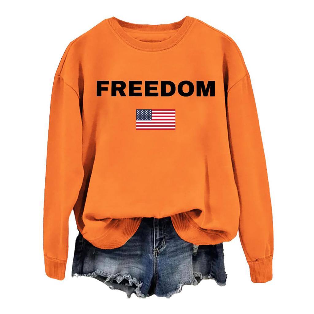 Women's Fashionable Casual Round Neck Loose Printed Long Sleeved Sweatshirt