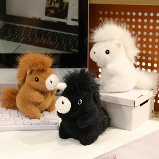 Horse Plush Doll Fat Mini Stuffed Animal Toy Cute Horse Plushie Soft Realistic Horse Ornament Kids Birthday Gifts