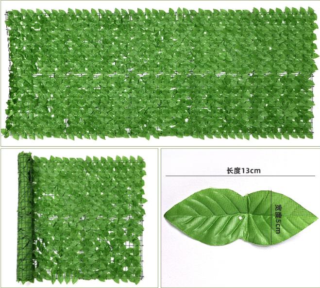 Artificial Leaf Patio Decoration Faux Ivy Vine Leaf Fence Net Greenery Panel Green Wall Fence