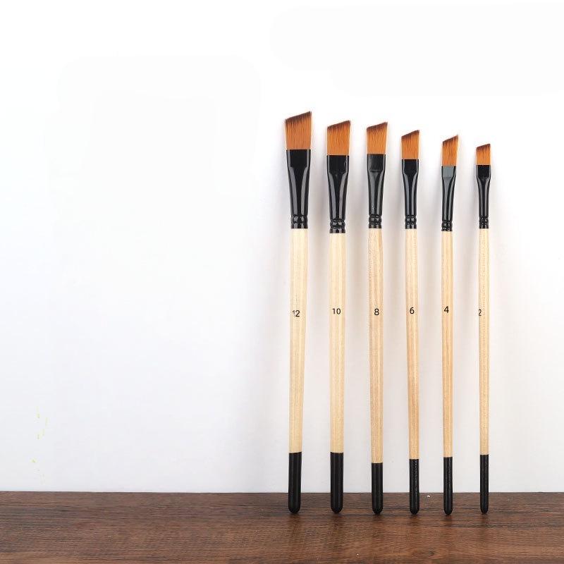 32-Piece Wooden Handle Art Brush Set: Nylon Bristles for Watercolor and Oil Painting
