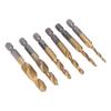 6pcs Titanium Coated Combination Drill Taps Ti-Plating Drill Tap Set Drill Tap Bit Set  Tapping