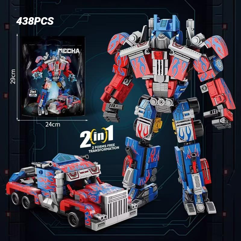 Transforming Race Cars Building Blocks Prime Trucks Trailers Robots Kits Child Kids Toys For Boys Adults Christmas Gifts