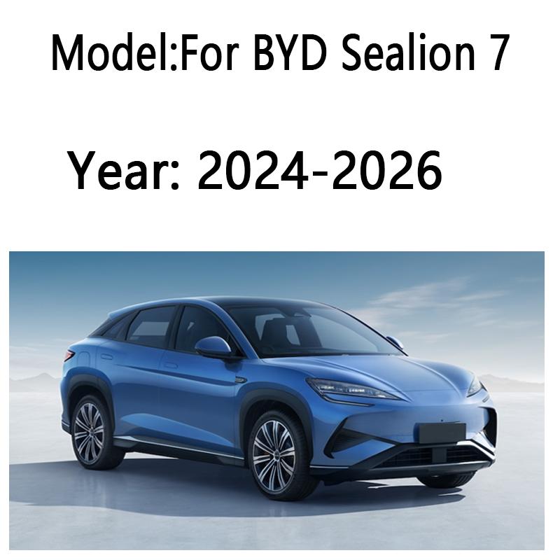 For BYD Sealion 7 2024 2025 2026 Car Cover Trim Front Seat Back Decor Cover ABS Carbon Material Auto Interior Auto Accessories
