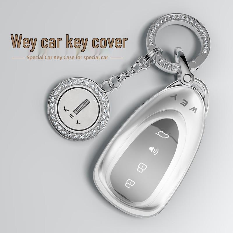 Modrý kryt klíče Blue Mountain pro modely Great Wall Wey Mocha a Latte 2023 - Taška na klíč od vozu s novou energií a přezka