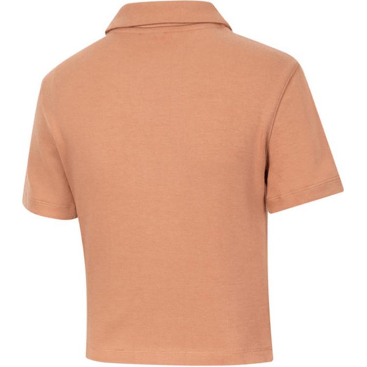 Nike Logo Embroidered Solid Color Sports Polo Shirt Women Polo Shirts Orange DV7885212