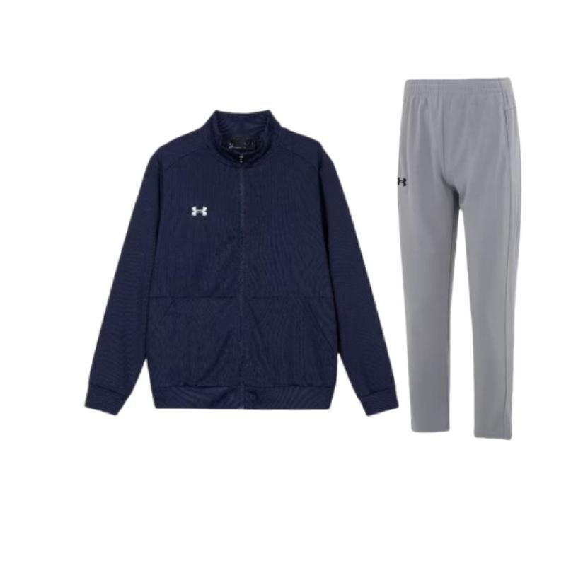 

Under Armour Solid Thick Comfortable Stand Collar Long Sleeve Top And Elastic Pants Casual Sports Suit Unisex suit 23600703-014+-23600304-409 5XL