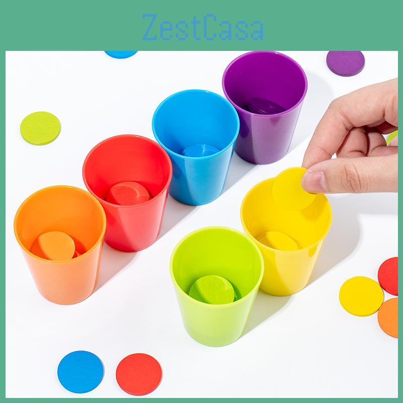 Cup Classification Color Overlapping Game Children Puzzle Toy For Skills Motor
