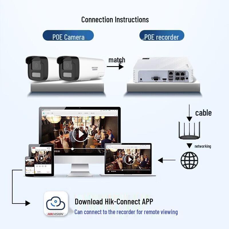 HIKVISION 2MP Dual-Light Full-Color HD Network Bullet Camera CN Plug (adapter Included)