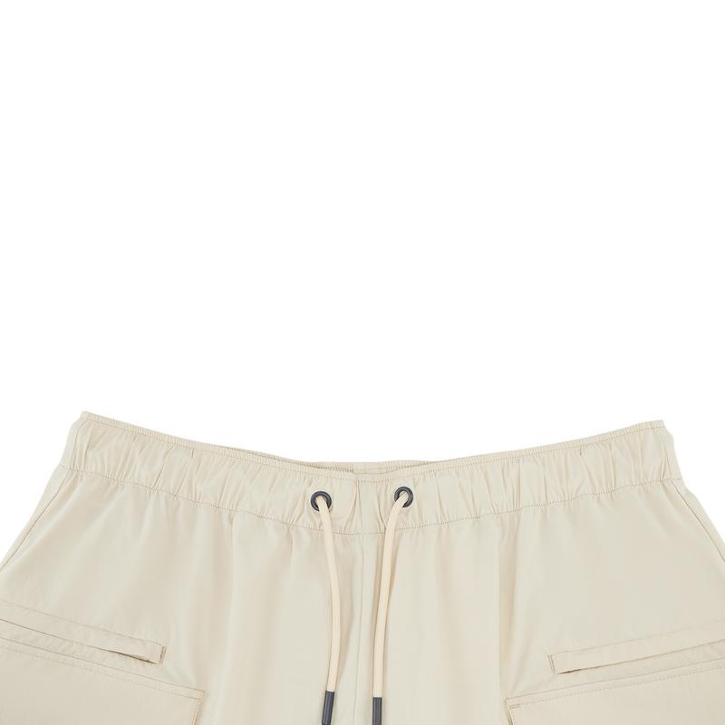 Li Ning Chinese Trend Simple Versatile Cargo Shorts Men shorts Oyster-Gray AKSW147-4