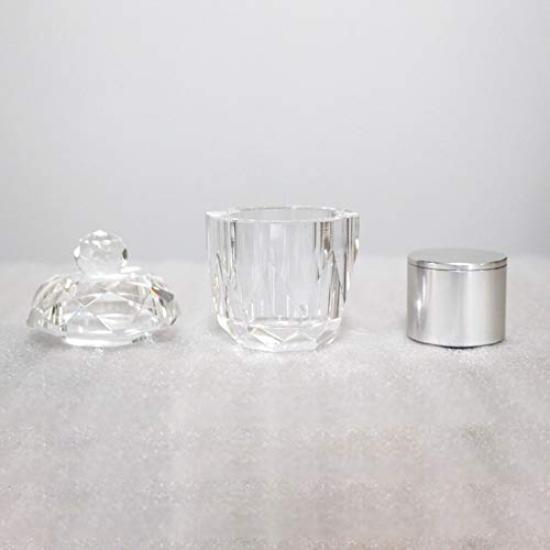 Mini Crystal Urn, Round, Clear, for Keeping Cremation
