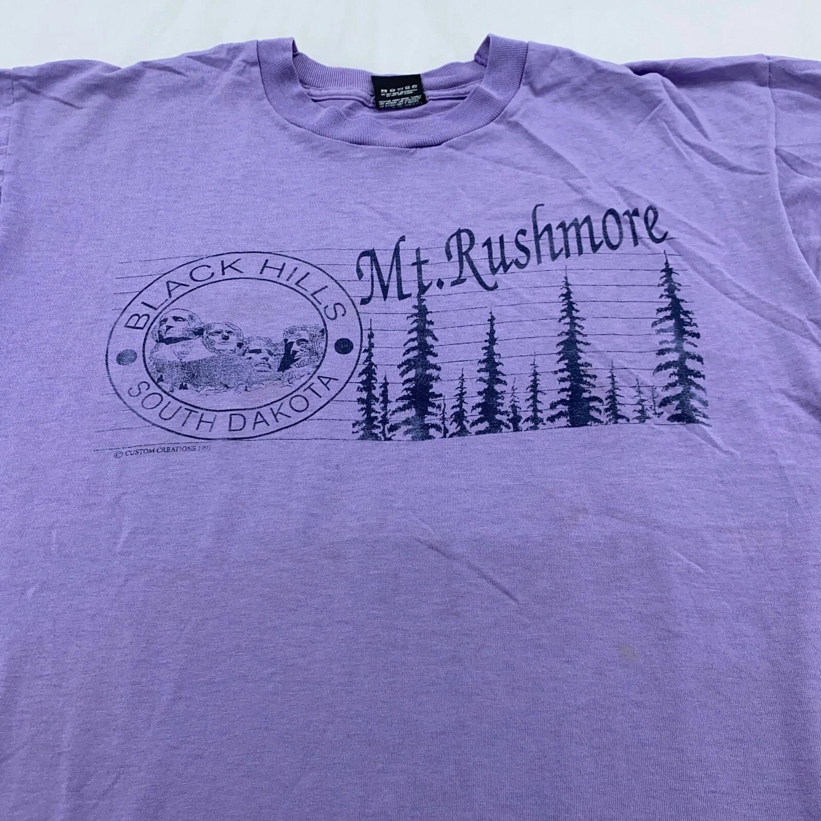 vintage 90s MT. RUSHMORE BLACK HILLS SOUTH DAKOTA T-Shirt L/XL nature trees XL
