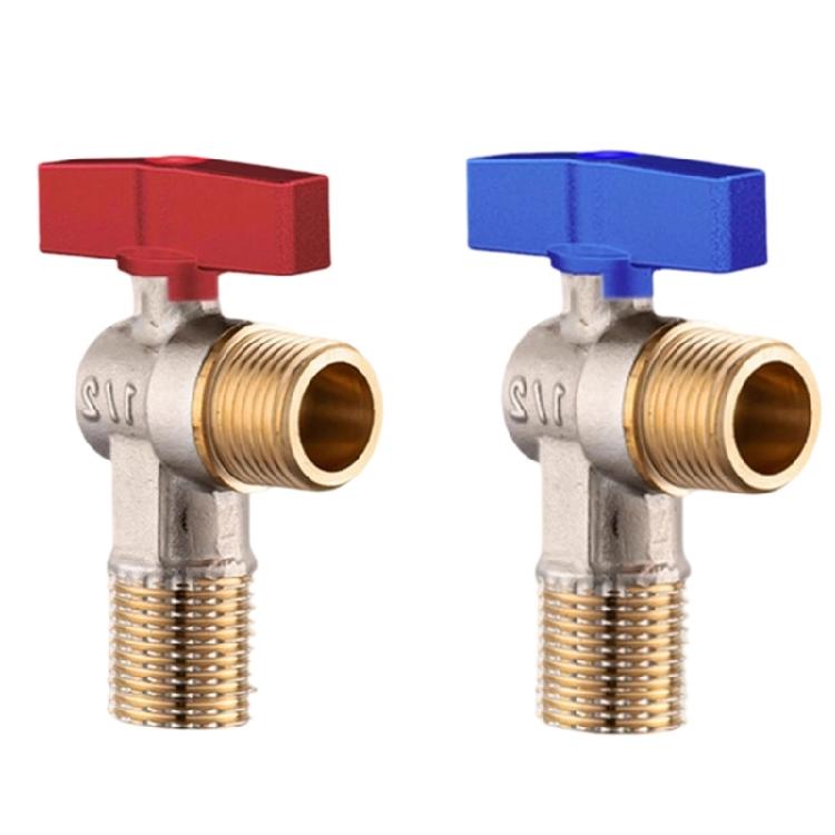 Bathroom High Flows Hot/Cold Water Shut Off Valves 1/2inch Turn Angle Stop Valves Metal Plumbing Fitting Easy to Install