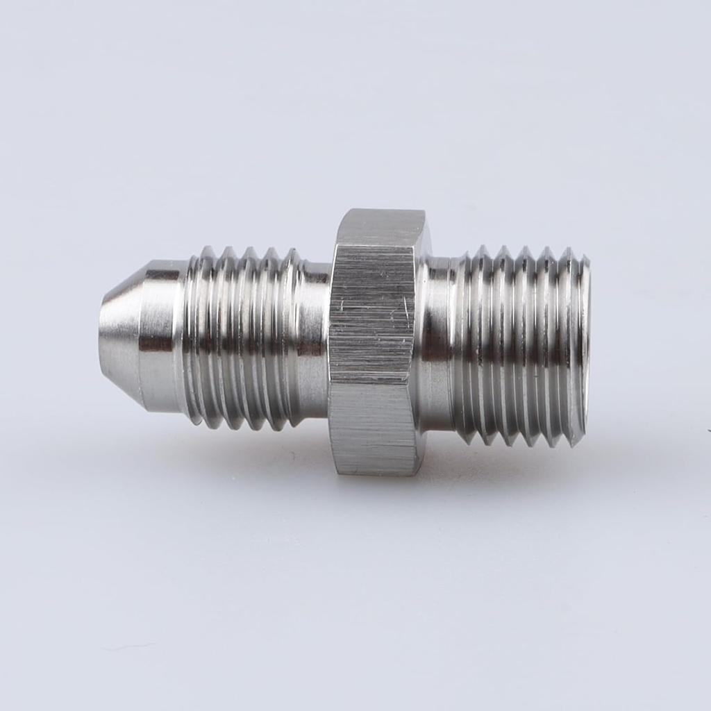 AC PERFORMANCE Male M12 x 1.25 Metric Thread to -4 AN Adapter Stainless Steel
