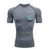 Pferdekopf Muster Herren Sport T-Shirt Training Fitnessstudio Joggen Laufen Workout Kompressions Kurzarm T-Shirt
