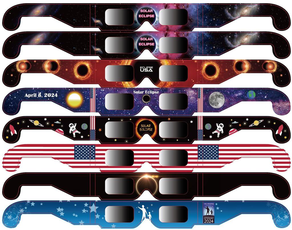 5Pcs Premium Eclipse Glasses AAS Approved Solar Eyeglasses CE and ISO Certified HD Filter Film Crisp Image Goggles Paper Eyewear