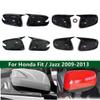 For Honda Fit Jazz 2009 2010 2011 2012 2013 Car Rearview Side Mirror Cover Wing Cap Exterior Door Housing Trim Adhesive Sticker