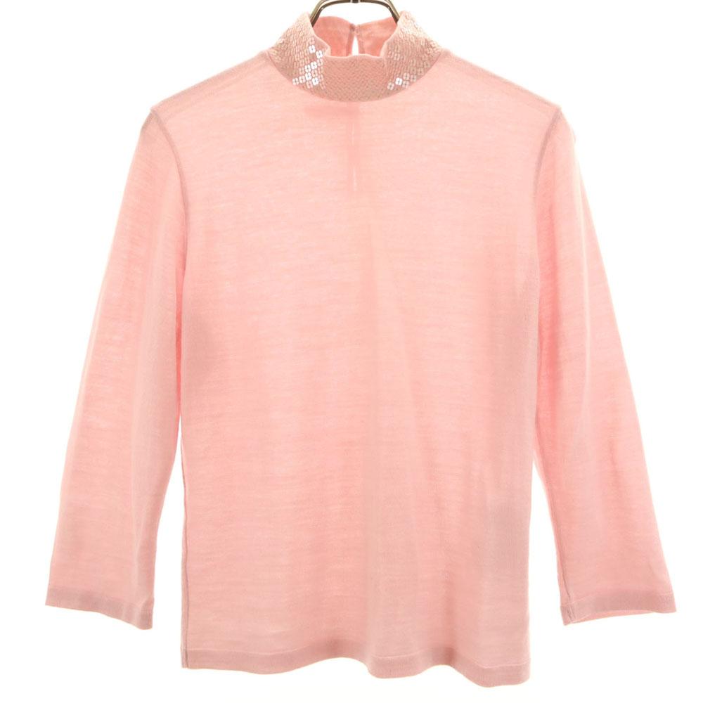 

GIVENCHY 90-е годы Сделано в Японии Винтажный трикотаж с рукавом 7/8 и высоким воротником M розовый Женский Б/У