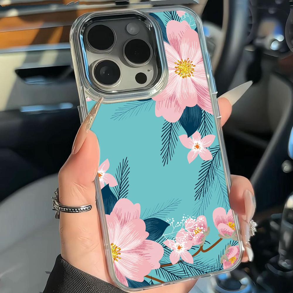 Ins Style French Flowers Phone Case For Iphone 17 17E 16E 11 Plus 13 Pro Max 16 12 14 15 Ultra Durable Protective Shell Coque