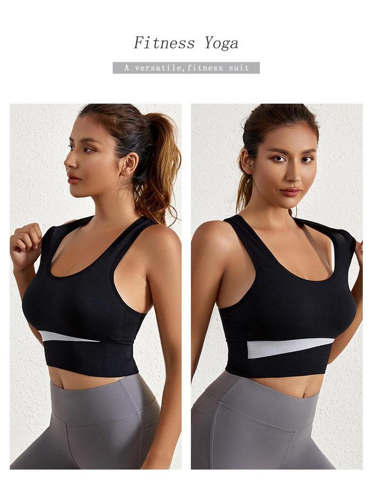 Women's Cross-Border Shockproof Sports Bra: Large Chest Minimizer, Underwire-Free, Plus Size Yoga/Fitness Bra