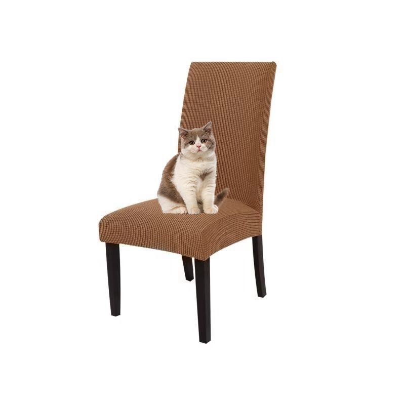 

Jacquard Chair Cover Dining Room Home Protector Slipcovers Stretch Adjustable Chairs Seat Case Cover 1pc кофейный