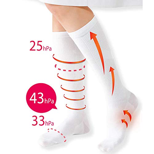 Nursery Arch Support Compression Socks for Nurses, Medical, Office, Women's, 5 Pairs (x 1), Sizes 23-25, Black (5-Pair Set) 9000022A