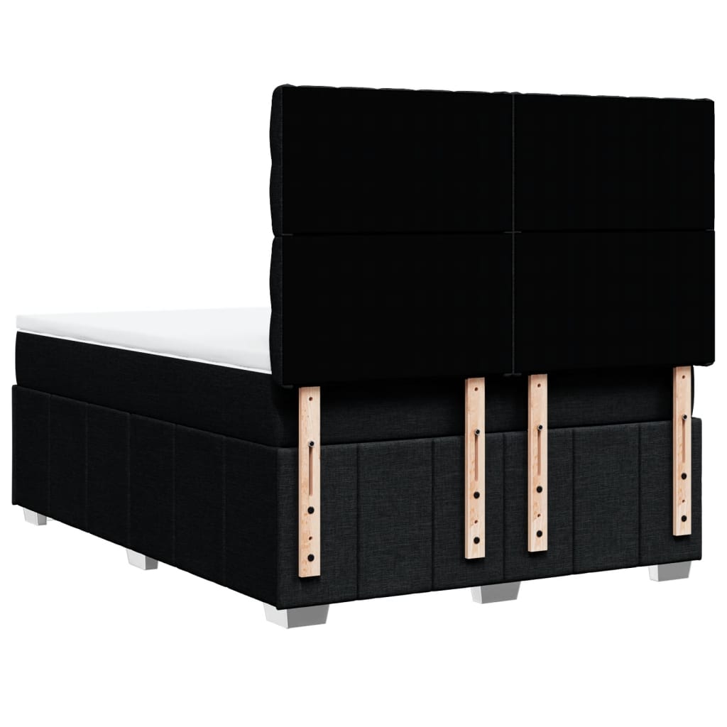 Box Spring Bed with Mattress Black 140 X 190 Cm Fabric