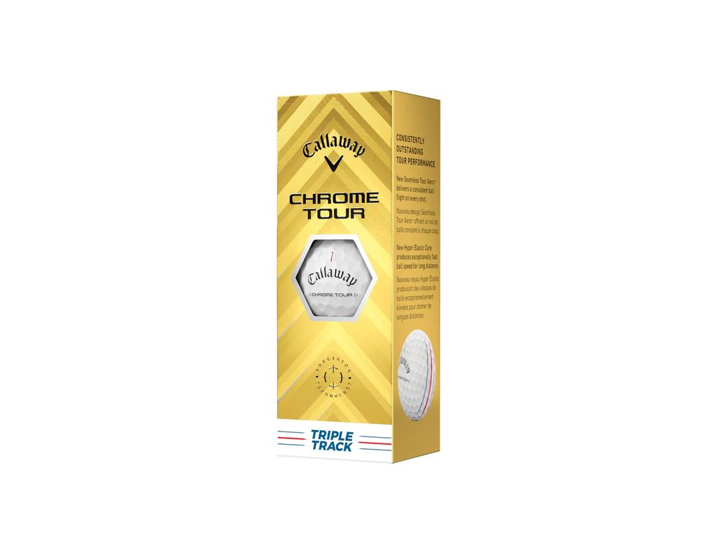 Callaway Golf Ball CHROME TOUR 24 TRIPLE TRACK 1 Dozen (12 Pieces) 4 Piece Construction Triple Track White