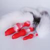 Soft Silicone Animal-Inspired Tail with Real Hair for Erotic Cosplay and Adult Play