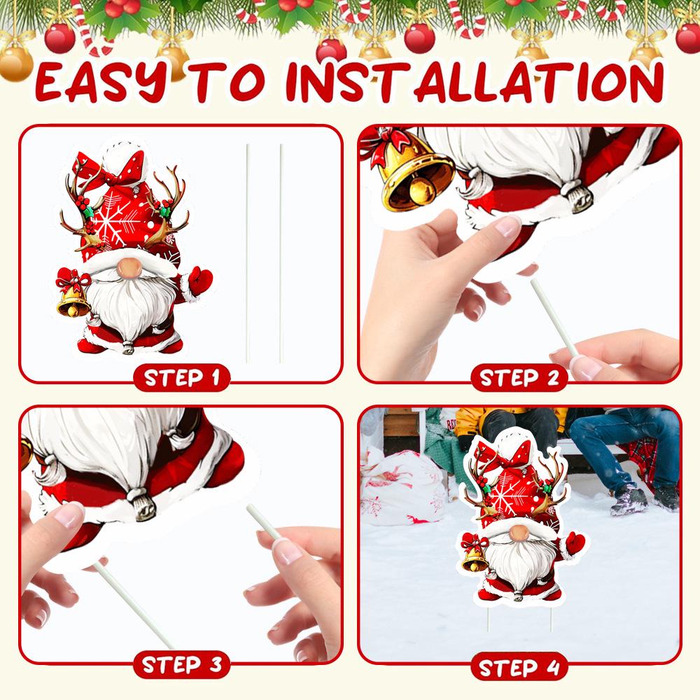 Christmas Gnome Yard Stake: Festive Outdoor Decoration for Party or Garden