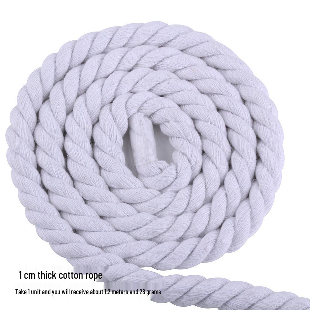 10mm Colored Cotton Rope - 1cm Thick Braided Rope for DIY Crafts, Weaving, Curtain Bundling, and More