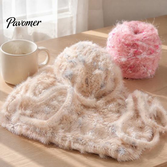 Hilo de Ganchillo Suave 33M Hilo Mezcla de Piel Sintética, Hilo Mohair Peludo para Tejer Principiantes, Suéter Bufanda Sombrero DIY Tejiendo Colorido Manualidad Suave
