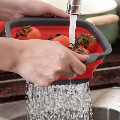2025 Foldable Vegetable Washing Basket Vegetable Fruit Filter Portable Colander Collapsible Drainer Kitchen Accessories Gadgets