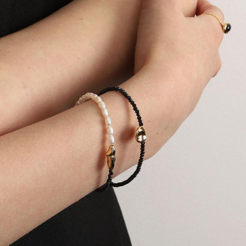 Ozel Silver925 Black Spinel Bracelet PS078