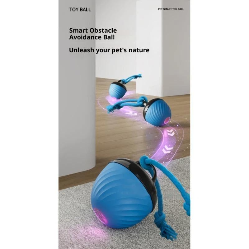 Smart Dog Toy Ball Electronic Interactive Pet Toy Moving Ball Rope Usb 3 Modes Automatic Moving Bouncing For Puppy Chew Products