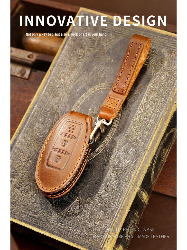 Handmade Leather Key Bag for 2020 Nissan Sylphy, Teana, Qijun, Tiida